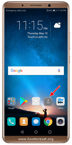 Huawei-Android-Smartphones-Redefinição De Fábrica-Usando-Menu De Configurações