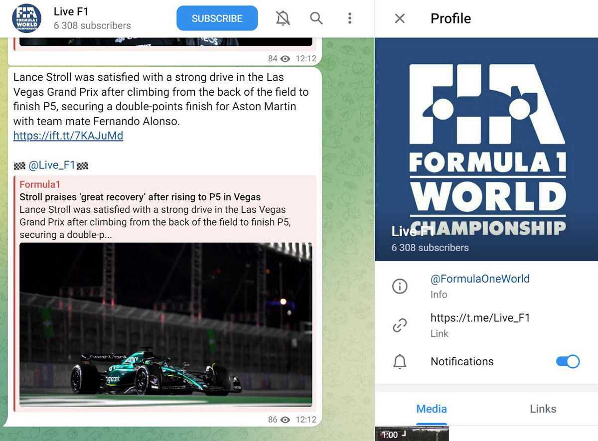قناة F1 المباشرة لأخبار وبث الفورمولا 1