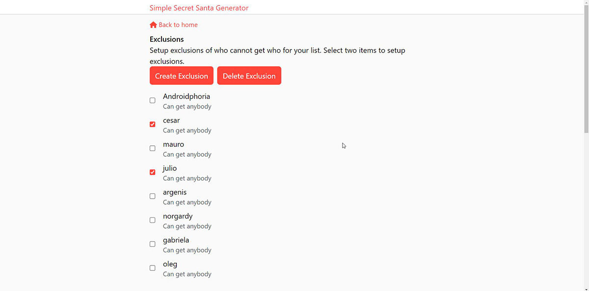 How To Add Couples Exclusions To Your Secret Santa List With A Simple Secret Santa Generator