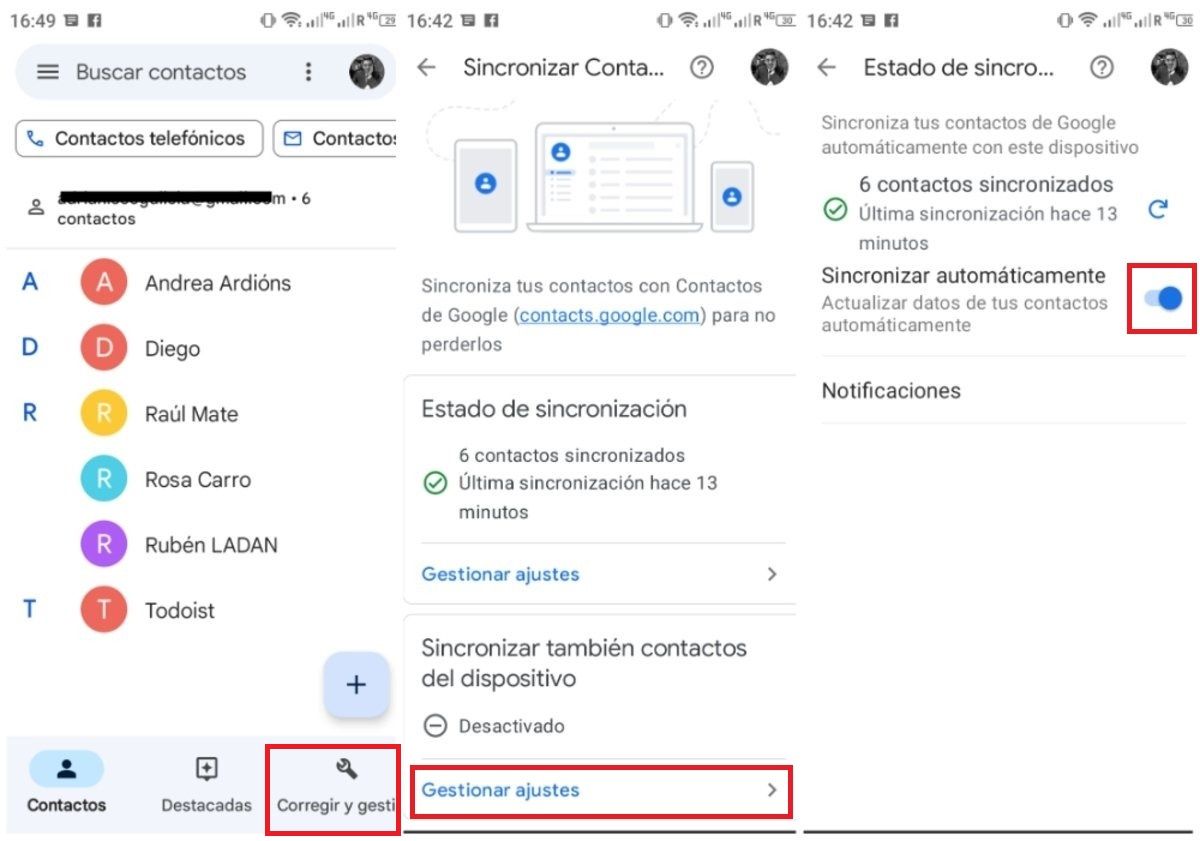 Sync Contacts Using A Google Account