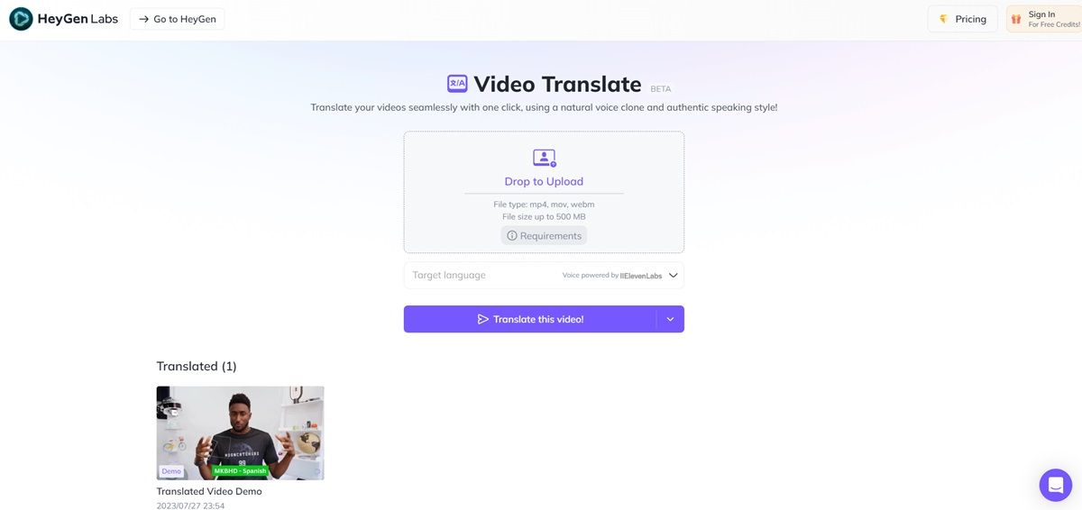 Heygen Ia To Assign The Audio Of The Video To Another Language