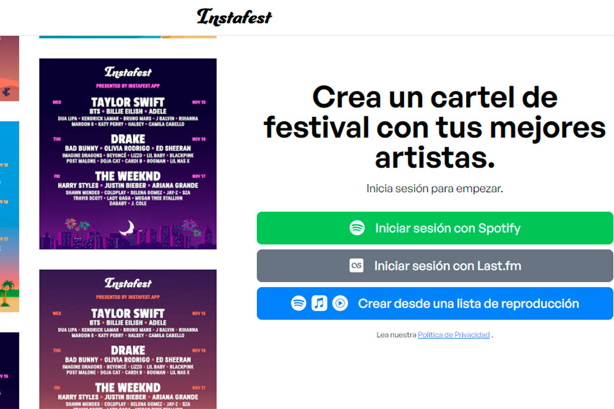 Instafest: Festival Poster With Your Best Artists