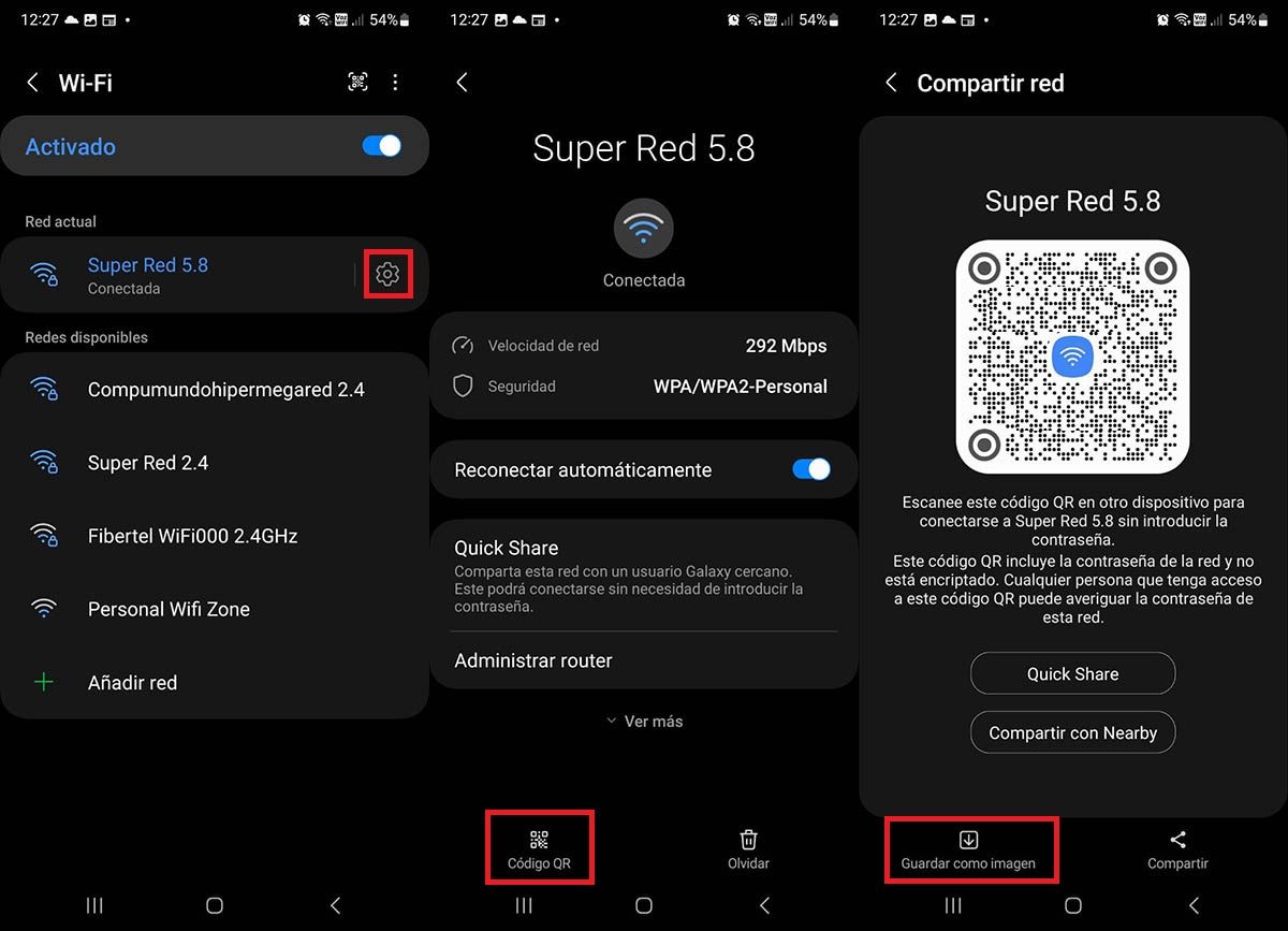 Guarde El Código Qr Wifi Como Imagen