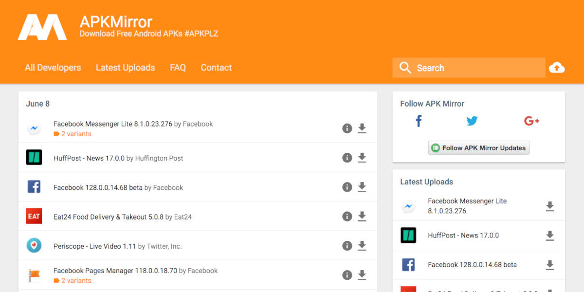 Apkmirror - Open Source Android App Stores