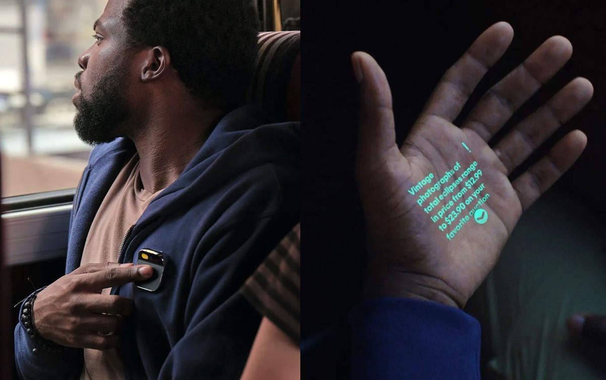 Características De Humanip, Un Mini Proyector Portátil Con Ia Que Quiere Sustituir A Los Smartphones