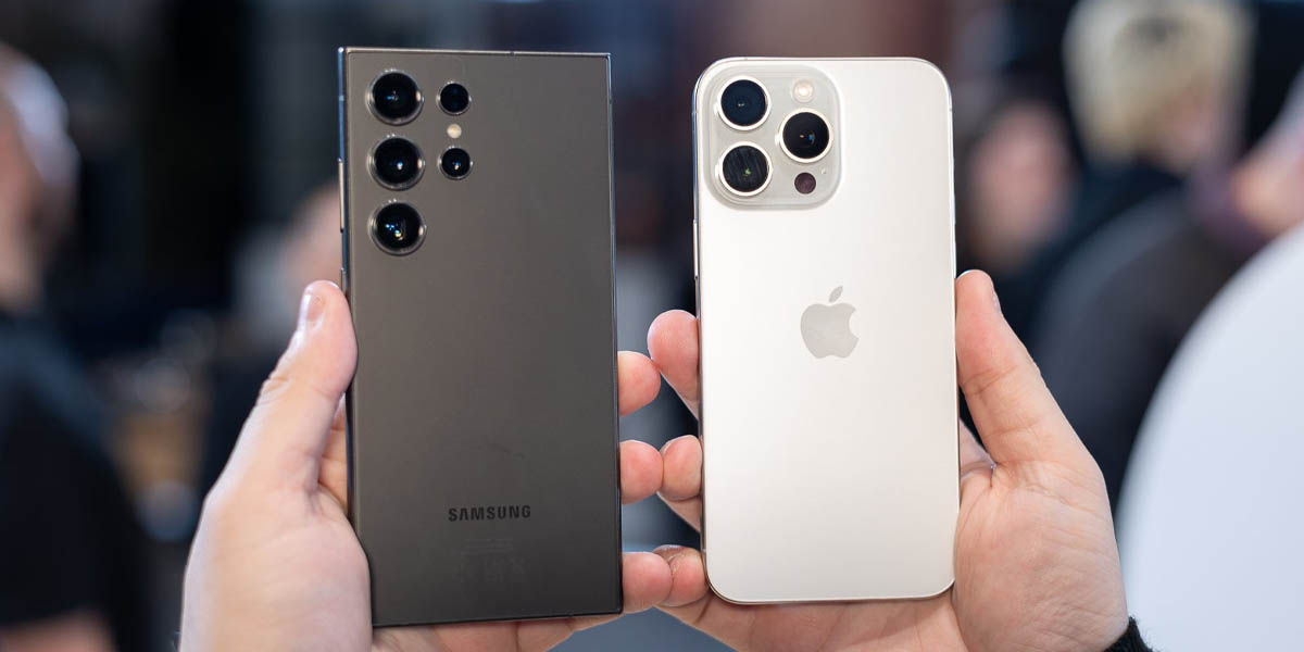 Comparação De Design Entre Samsung Galaxy S24 Ultra E Iphone 15 Pro Max