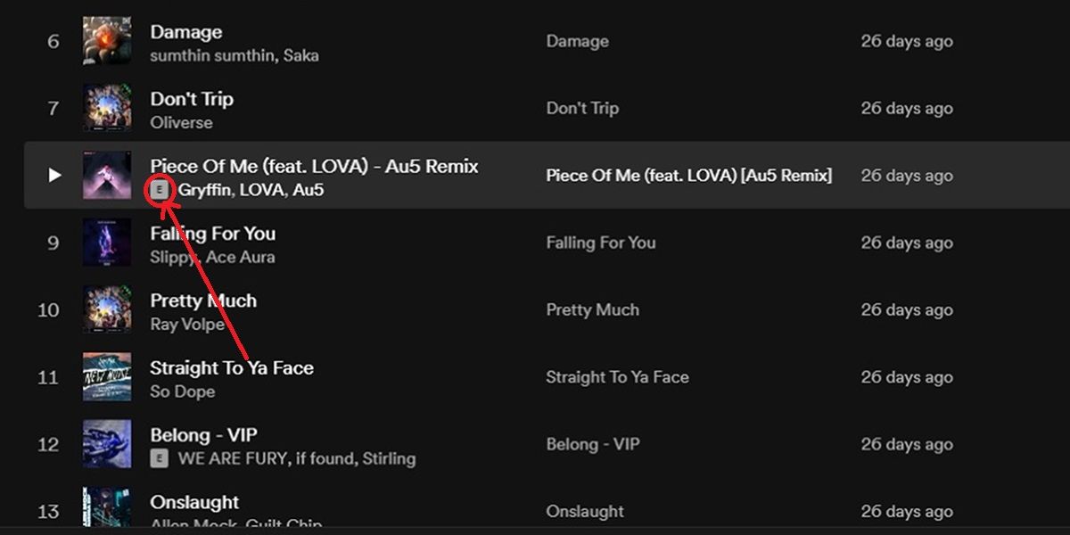 What Is &Quot;E&Quot; On Spotify Songs