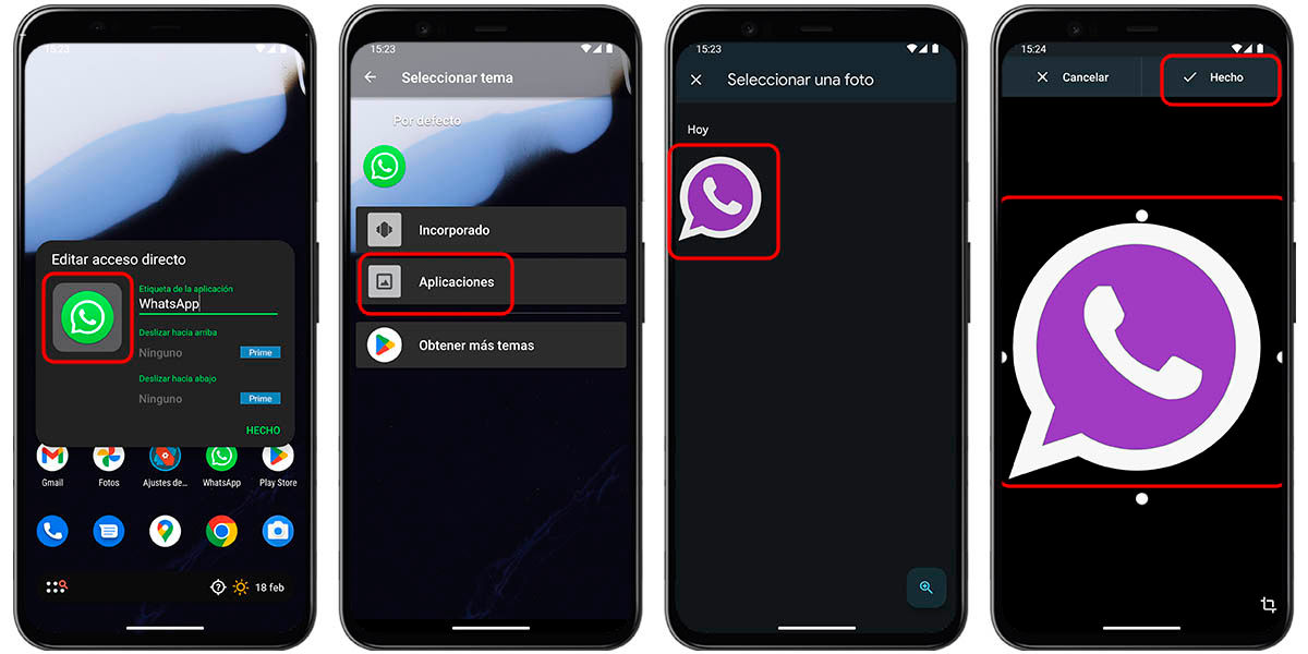 Change Whatsapp Icon Color To Purple Nova Launcher Android