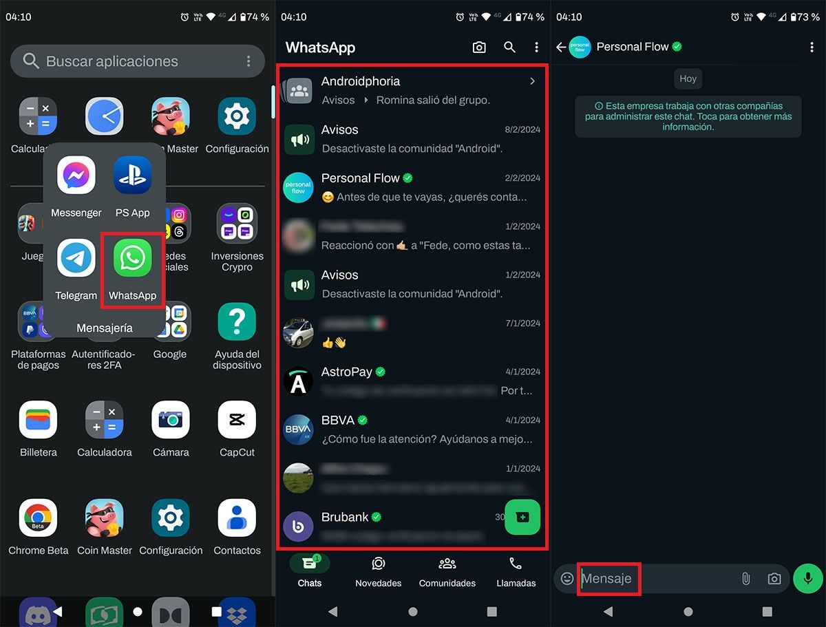 Enter Any Whatsapp Conversation