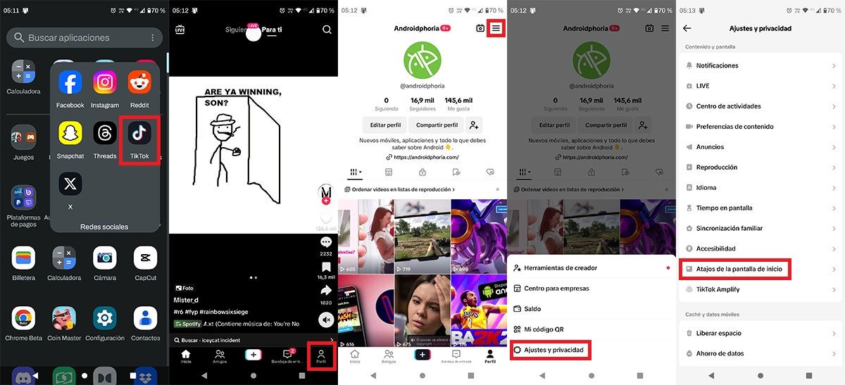 Enter Tiktok Settings On Android