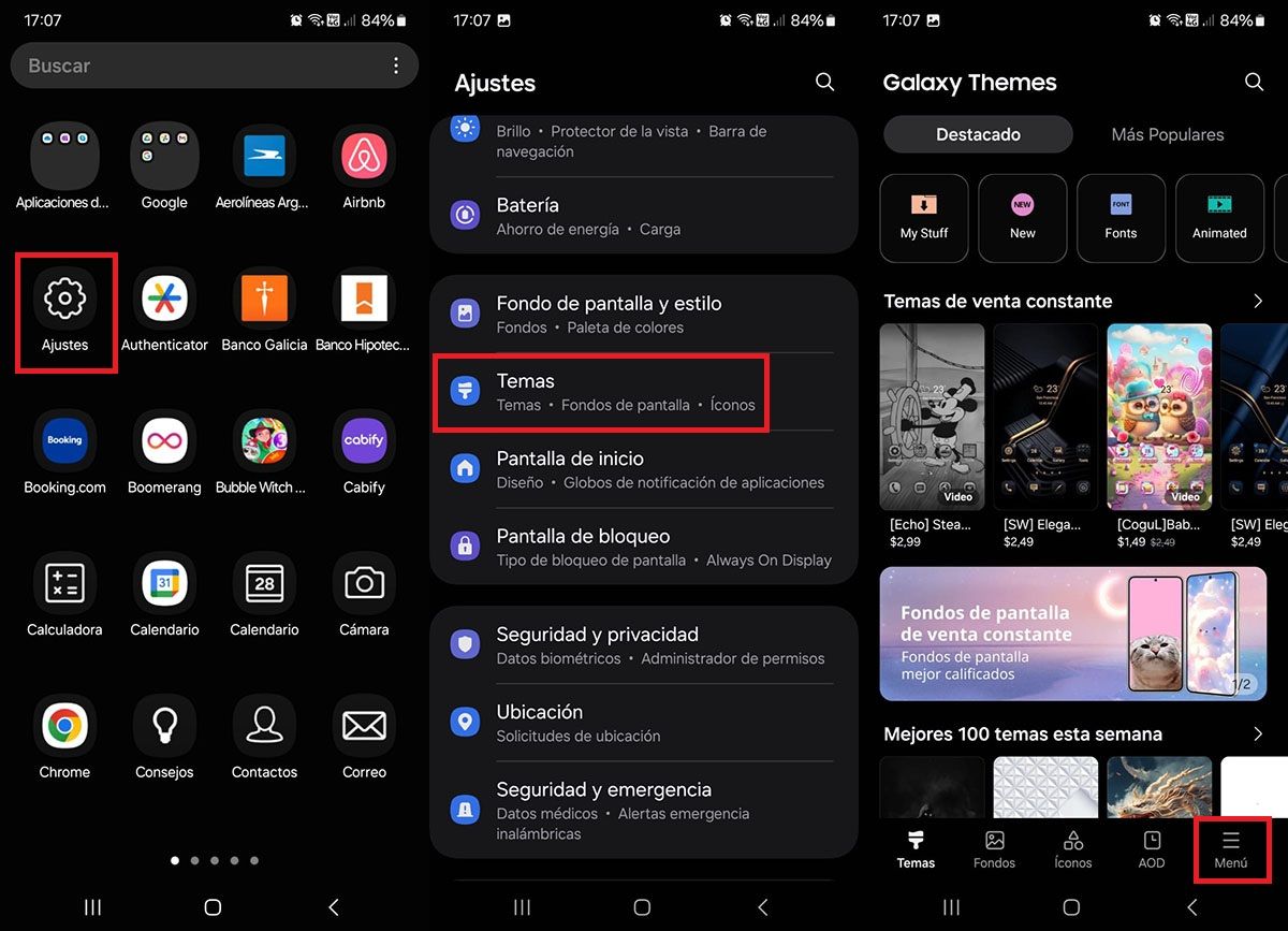 Access Samsung Galaxy Themes