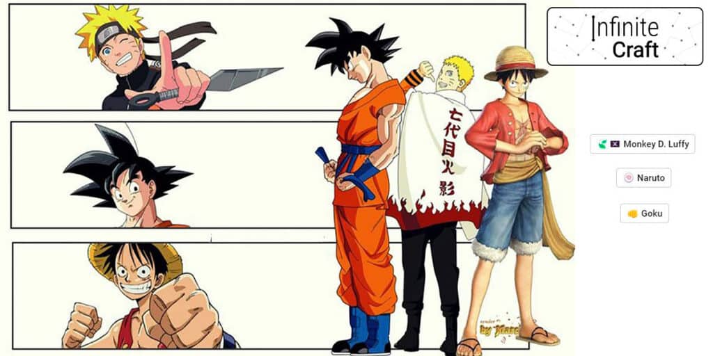 Como Hacer Personajes De Anime En Infinite Craft Goku Naruto Y Luffy