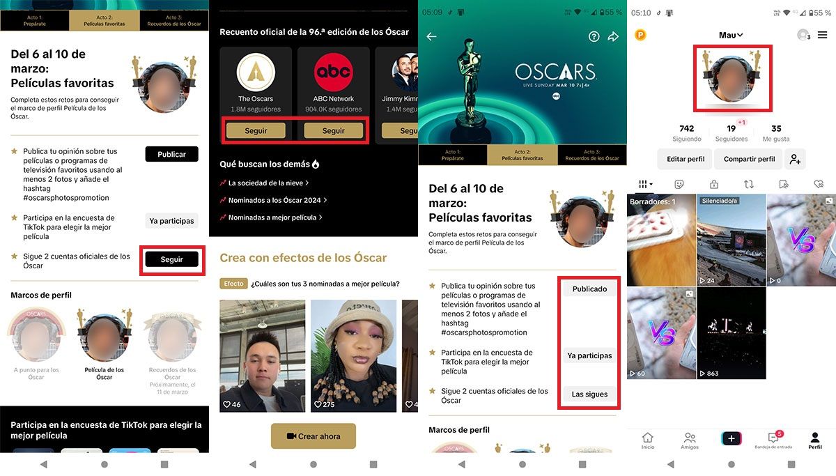 Get The Oscar Profile Frame On Tiktok