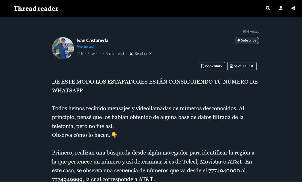 Hilo De Twitter En Reader App
