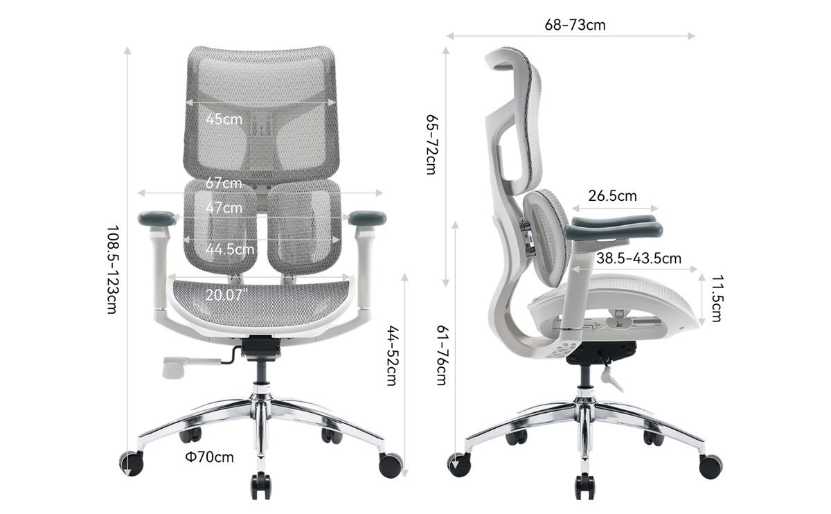 Sihoo Doro S100 Review: A Chair With Adjustable Lumbar Support 3 Sihoo Doro S100 Dimensions