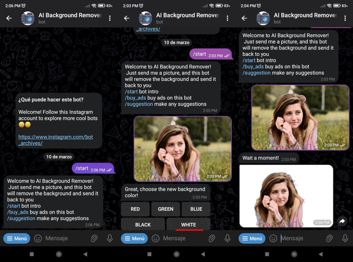 Bot Eliminador De Fondo Ai: Bots De Telegram Para Editar Fotos