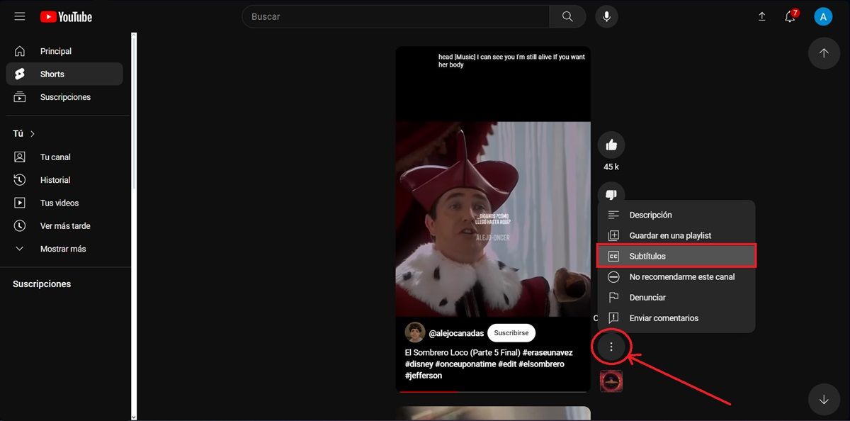 How To Enable Or Disable Subtitles On Youtube Shorts On Pc