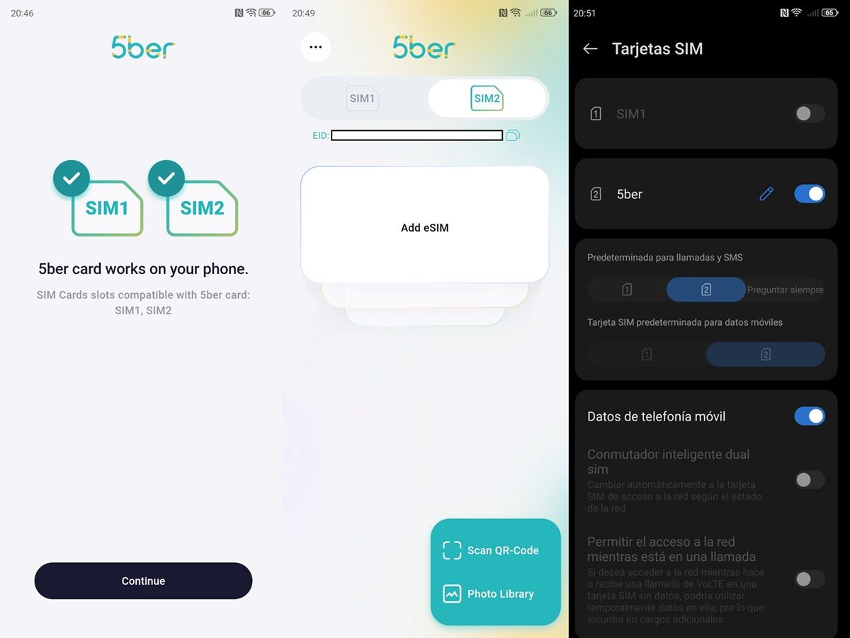 How to use 5ber eSim in any mobile