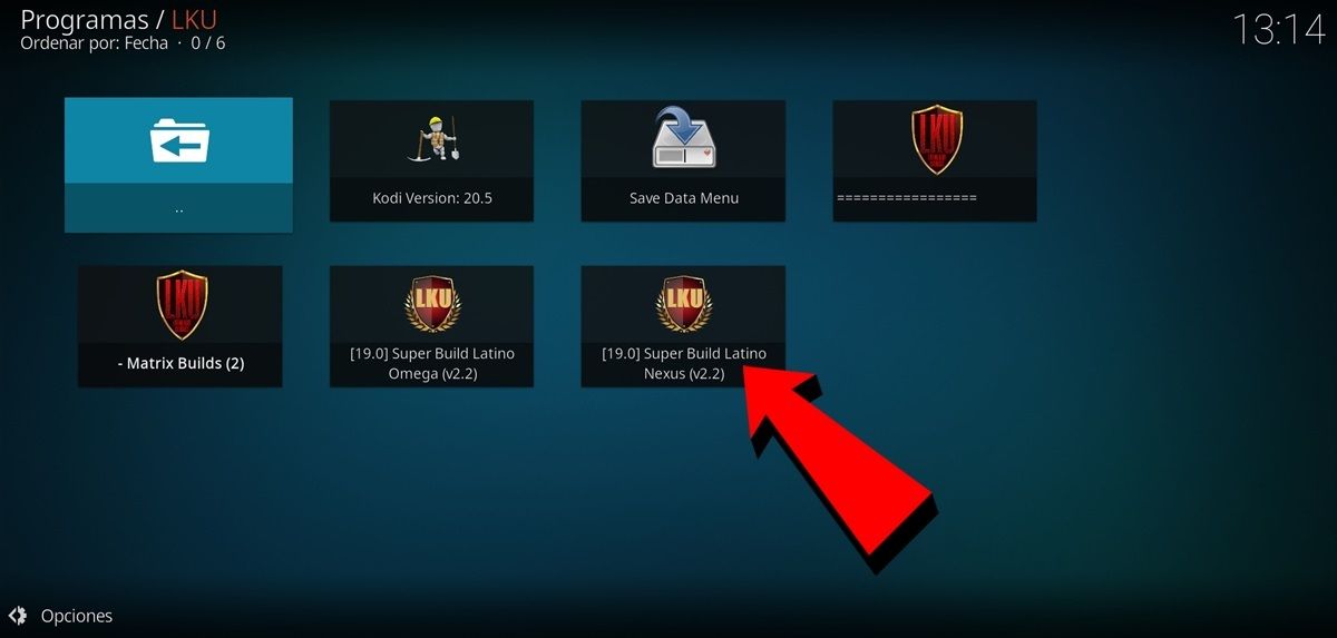 Select The Latin Kodi Build To Install It