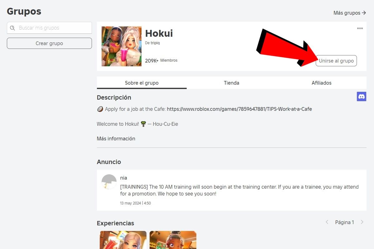 Encuentra Y Únete Al Grupo Hokui Roblox