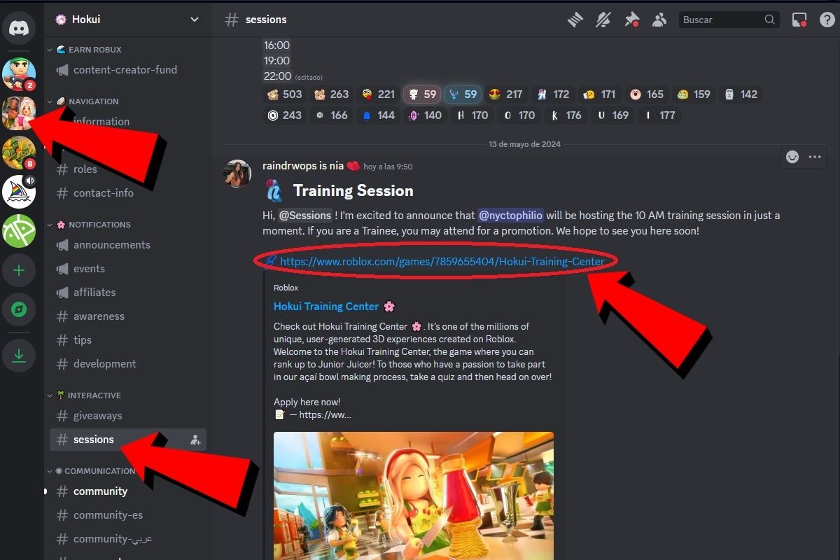 Ve A Hokui Discord Y Entra Al Canal De Sesiones.